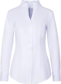 Seidensticker Women's City Blouse Long Sleeve Slim Fit Goblet Collar Easy to Iron Blouse (Pack of 1)
