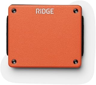 The Ridge Wallet For Men - LITE - The Minimalist Wallet, Smaller - Holds up to 8 Cards, RFID Protection, Sleek, Compact and Lightweight Card Holder - Basecamp Orange