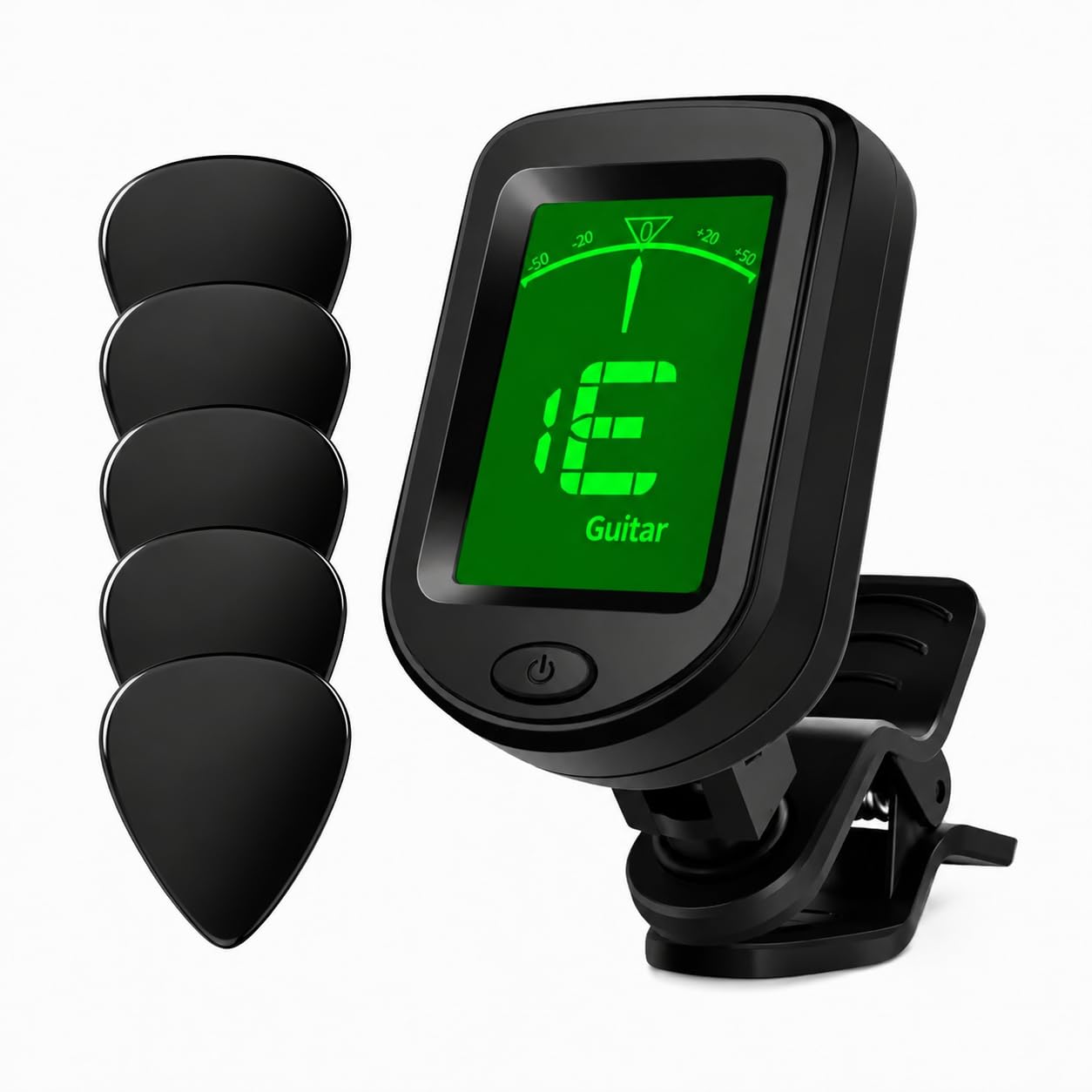 Muso Pro Clip On Guitar Tuner,5 Free Picks and Battery, Chromatic Tuner, Electri