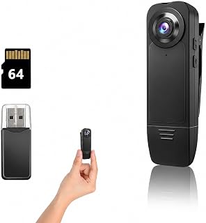 Mini Body Camera with Audio and Video Recording, POV Camera with 64G Card Body Worn Cam ,Wearable Patrol Video Recording Camcorder With Night Version ,Camcorder for Security Work Records Traveling