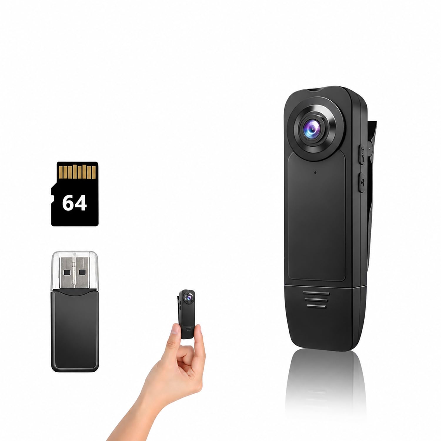 Mini Body Camera with Audio and Video Recording, POV Camera with 64G Card Body W