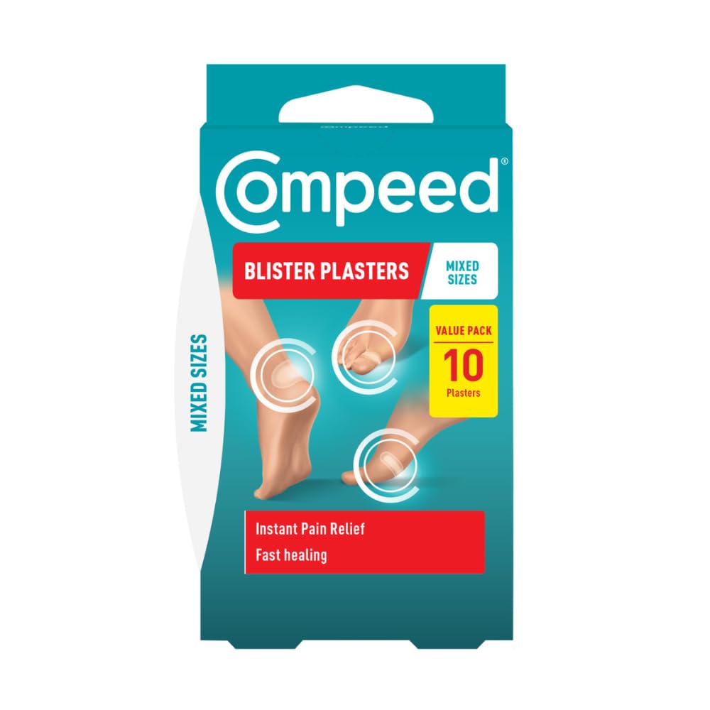 Compeed Mixed Size Blister Plasters, Hydrocolloid, Pack of 10 | Mixed sizes for 