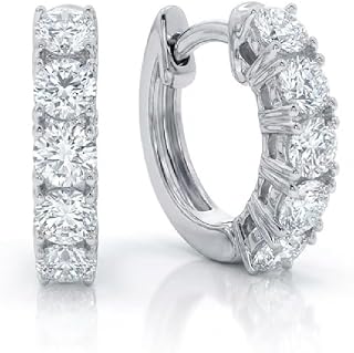 3/4-5 CTW Certified Diamond Huggie Earrings | 14K Yellow & White Gold