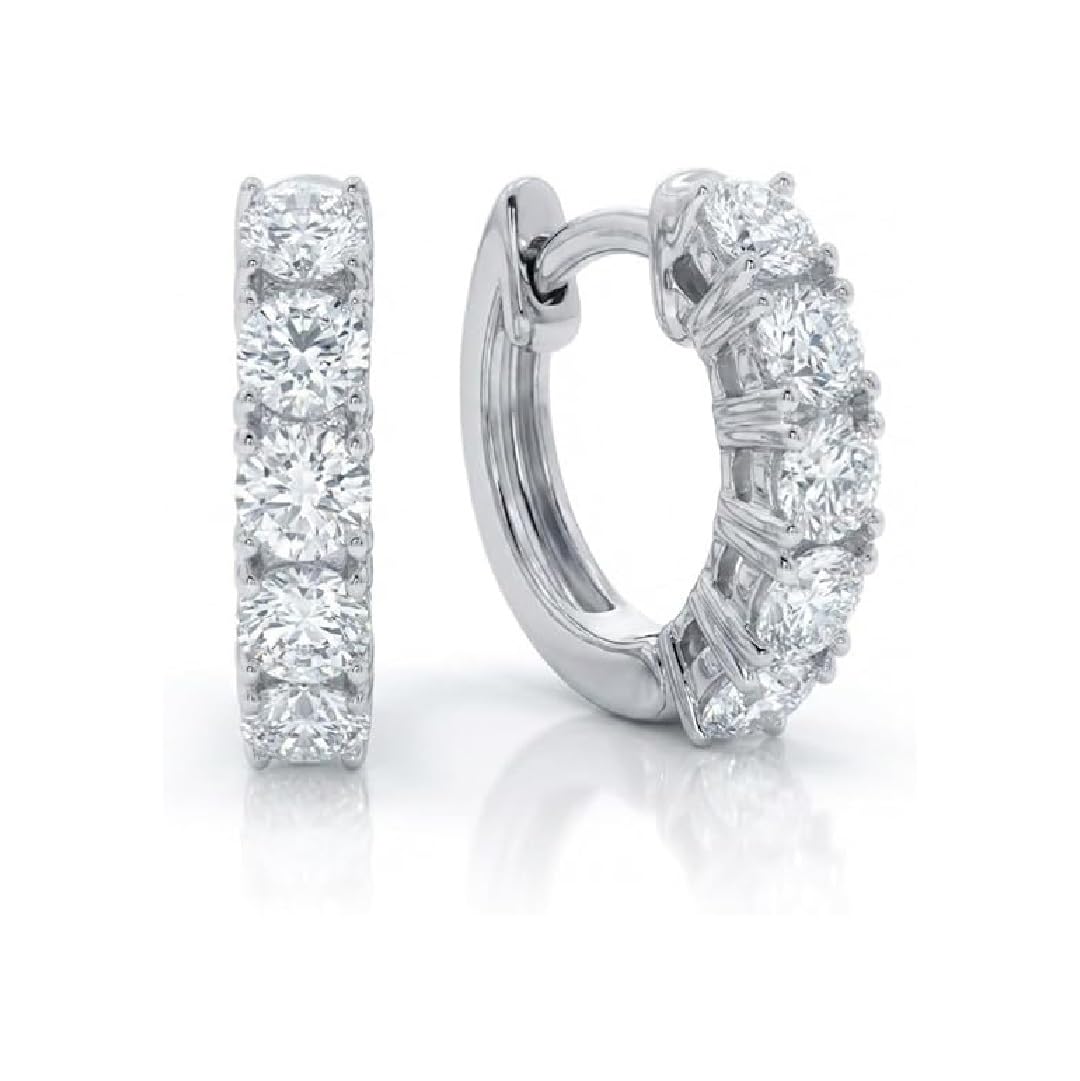 3/4-5 CTW Certified Diamond Huggie Earrings | 14K Yellow & White Gold