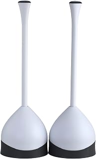 Clorox Toilet Plunger with Hideaway Caddy, Set of 2 | for Bathroom Organization and Storage, Bathroom Accessories, Toilet Unclogger, with Holder, White