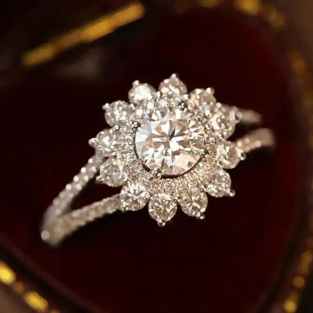 Women's Cubic Zirconia Flower Ring