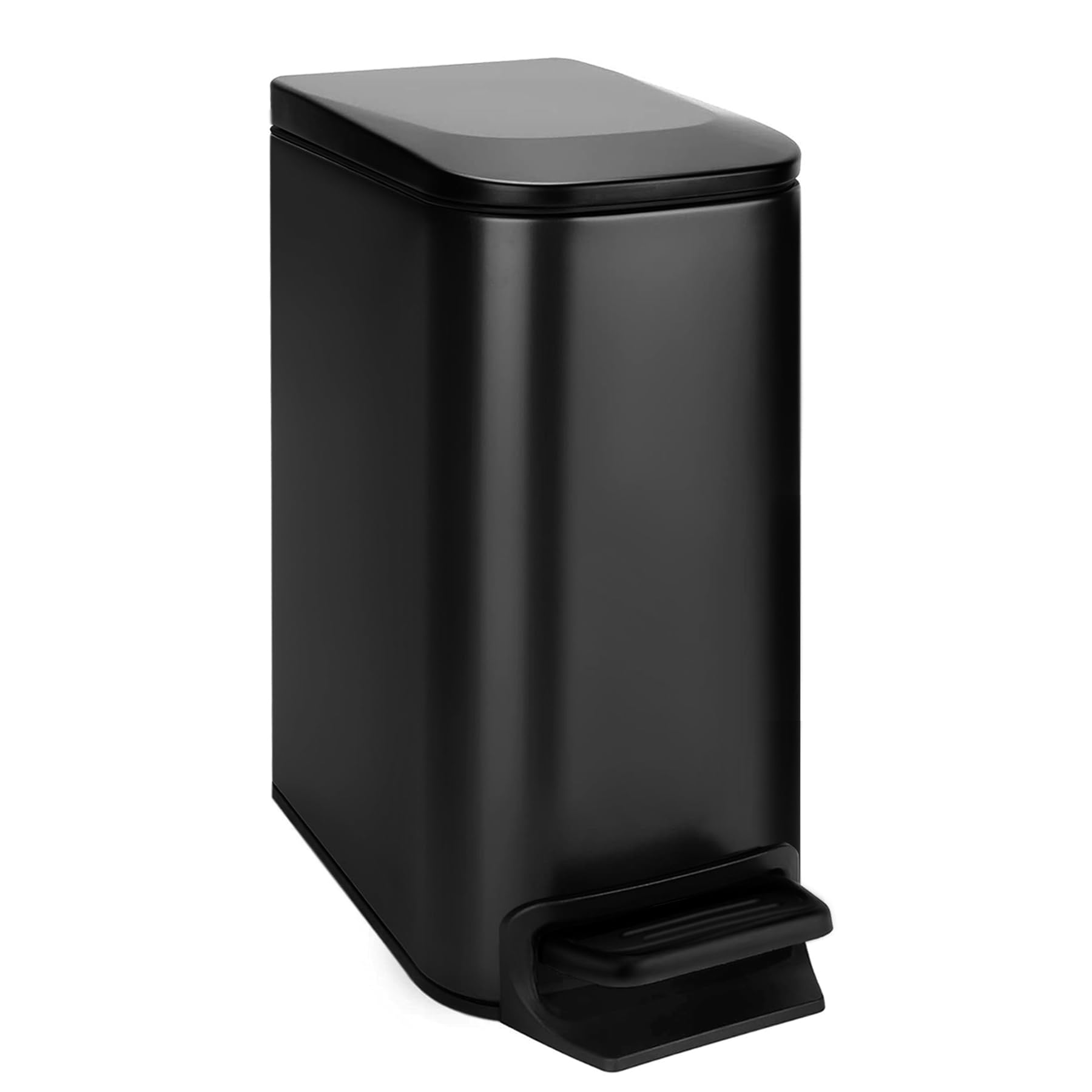 TIPGO Small Bathroom Trash Can with Lid Soft Close, 1.6 Gal, Matte Black | Step 