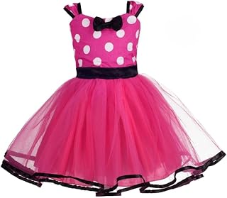 Lito Angels Girl Mouse Polka Dot Princess Dress Costumes Birthday Party Christmas Holloween Fancy Tutu Dresses with Hoop for Hair