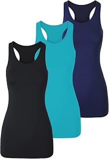 TAIPOVE Women's Racerback Tank Top Long Camisole Sleeveless Yoga Shirts Workout Tops Pack of 3