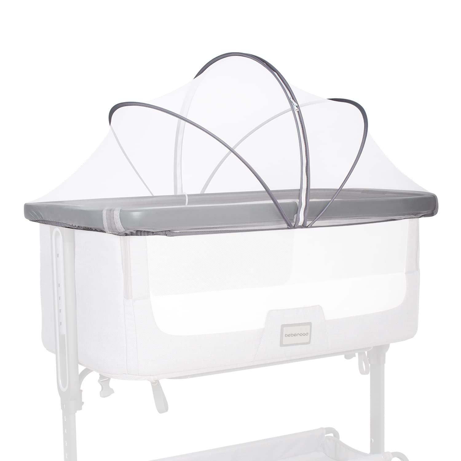 Beberoad Love Bassinet Mosquito Net Cover (White) | 2-Way Zipper, Breathable Mat