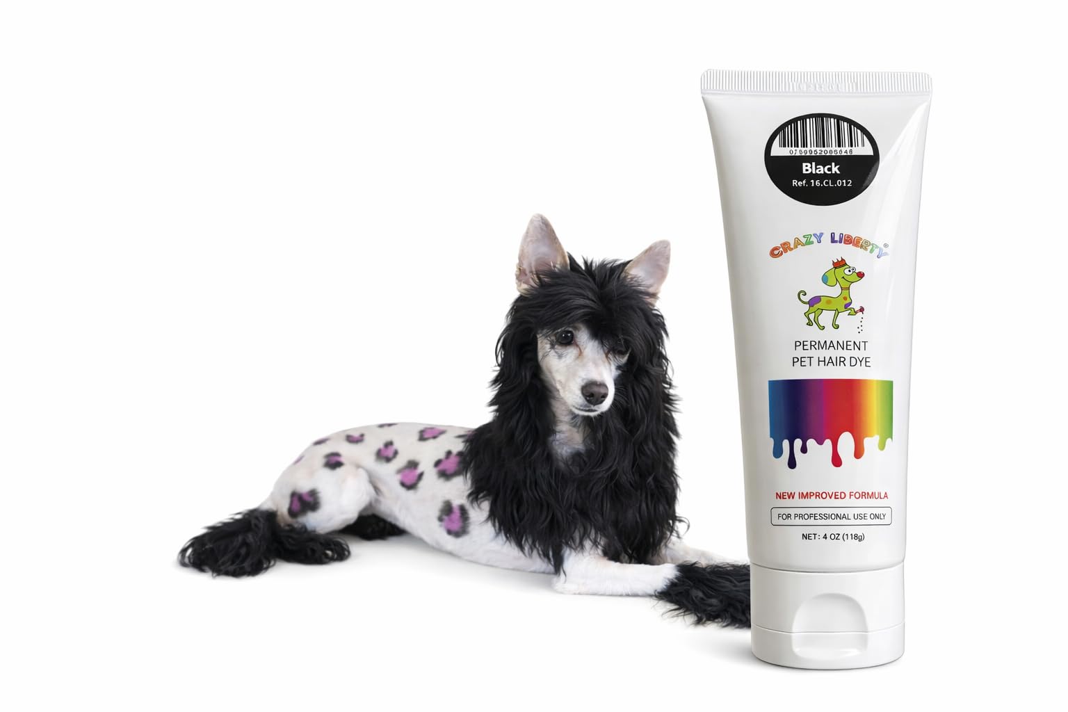Crazy Liberty Permanent Pet Hair Dye for Dogs and Horses (Black) – Professional 