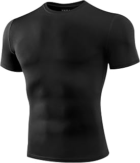 Niksa 3 Pieces Men's T-Shirt, Short-Sleeved Breathable Quick Drying Compression for Men, Sports for Running, Jogging, Fitness and Gym