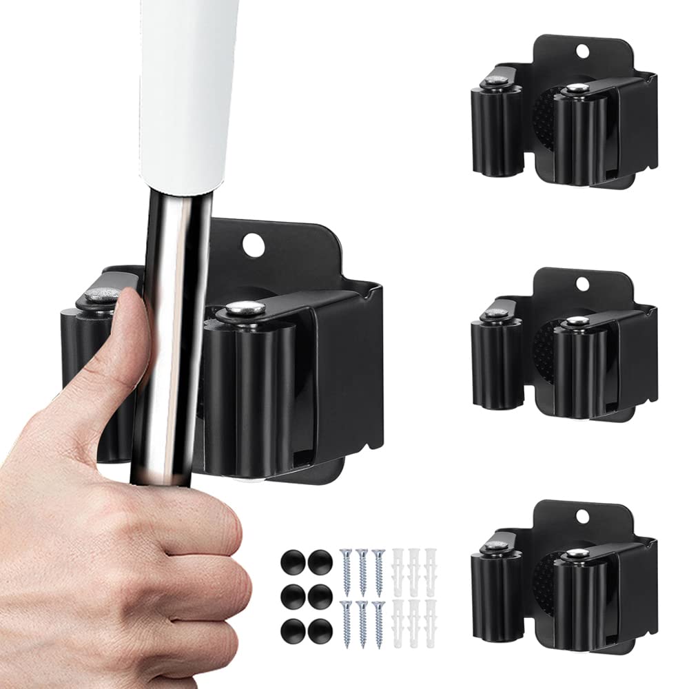 JAMEND CLXP 3PCS Broom and Mop Holder, Heavy Duty Garden Tool Organizer Rack Rak