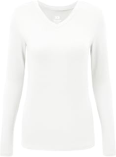 COZYFIT Women’s Underscrub Tee Comfort V-Neck Long Sleeve Undershirt with Soft & Easy Care Fabric