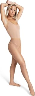 Capezio Women's Professional Fishnet Tight with 1" Elasticized Waistband – Soft Nylon Sock Lining for Comfort, Solid Foot Pads, Perfect for Dance