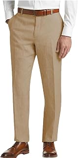 Men's Linen Pants Lightweight Classic Regular Fit Dress Suit Pants for Men Spring Summer