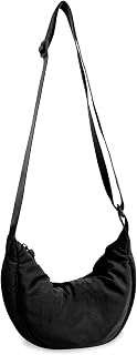 Nylon Crescent Crossbody Bag for Women Purses Trendy Men,Small Travel Sling Bag Hobo