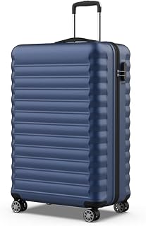 NUMADA - Upfly 25kg Large Suitcase Upfly 28' ABS (75x49x29cm) with Combination Lock and 4 Double 360 Wheels | Durable | Lightweight | Compartment Interior | Navy Blue
