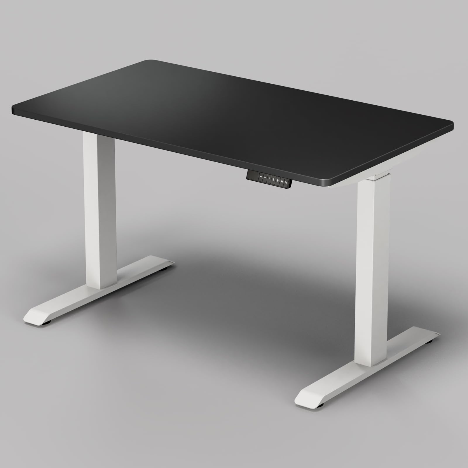 Yamazen ELD-FS (MWH)/T1200(BK) Adjustable-Height Electric Standing Desk, Solid S