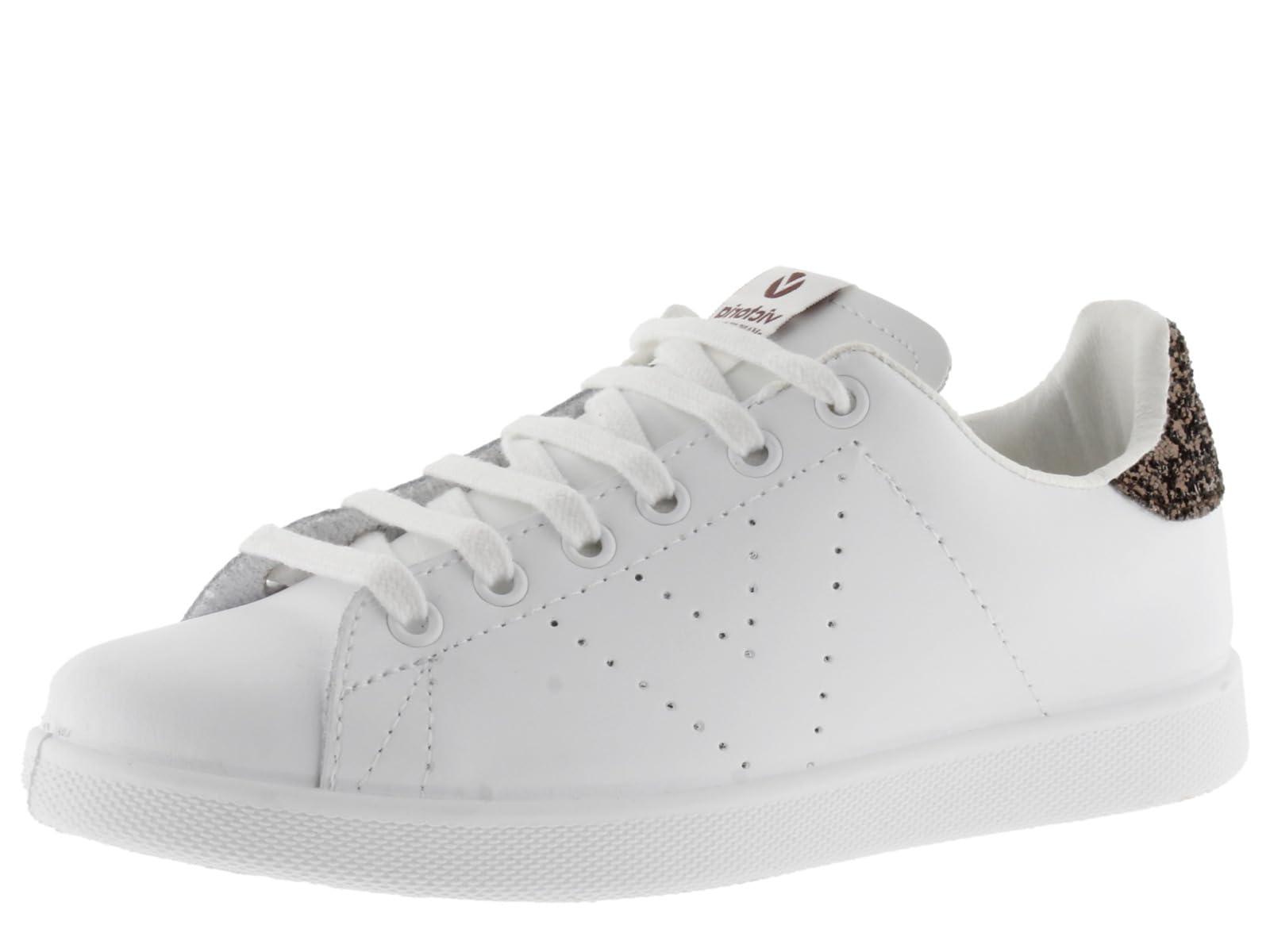 victoria Tenis Leather Sneaker & Back in Glitter & Perforated Logo 1125104 for G