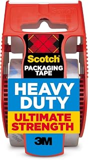 Scotch Heavy Duty Packing Tape, 1.88 in x 27.7 yd, 1 Roll | Clear Packing Tape, Guaranteed to Stay Sealed*, Heavy Duty Tape for Boxes, Shipping, Moving, and Storage