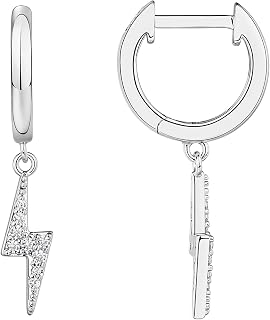 PAVOI 925 Sterling Silver Huggie Earrings, White Gold, Size 13 Millimeters