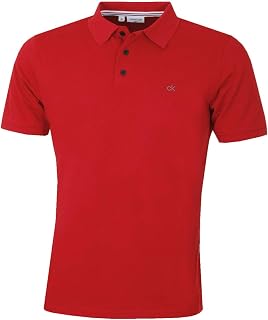 Calvin Klein Men's 2026 Golf Campus 3 Button Polo Shirt Ribbed Collar