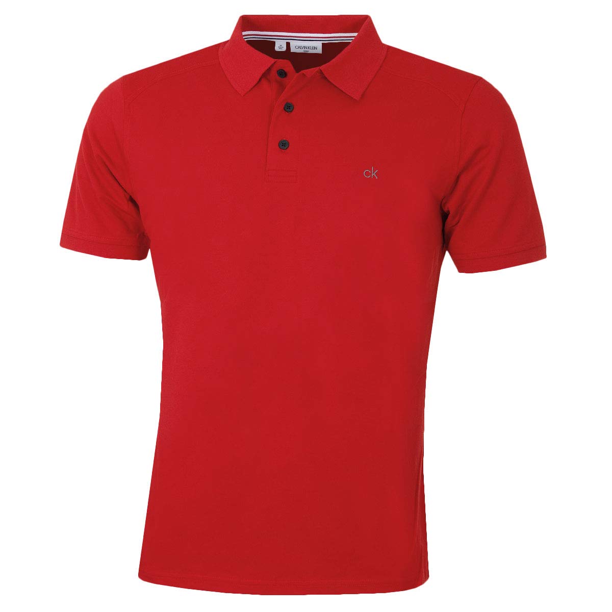 Calvin Klein Men's 2026 Golf Campus 3 Button Polo Shirt Ribbed Collar