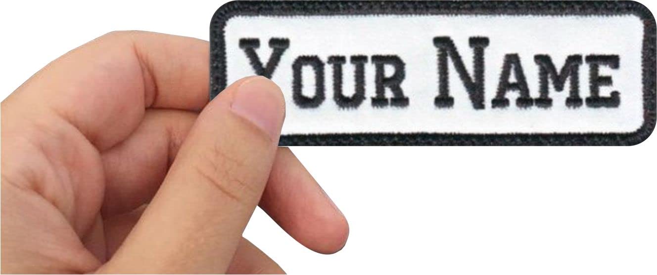 Custom Embroidered, Biker, Name Tag, PATCH Iron on or Sew on, 4" wide x 1.25" in