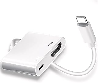Kinhaly USB C to HDMI for TV, 4K@60Hz Type C to Adapter with Charging Port, iPhone to Hdmi to USB C Adapter Compatible for iPhone 18/17/16/15 Series/iPad Pro/MacBook Pro to HDTV Projector