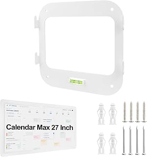 Wcone Metal Wall Mount for Skylight Calendar Max 27 inch (Model No:270-CAL) | Sturdy Metal Wall Bracket, With Scratch Resistant Silicone Pad, Complete Set of Screws,Digital Calendar Accessories - White
