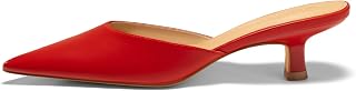 Coutgo Scarpe da donna con tacco basso, chiuse, a punta, senza schienale