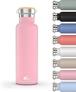 Daikoku Double Walled Stainless Steel Thermos Flask - Keeps Drinks Hot or Cold for Hours - Two Stoppers
