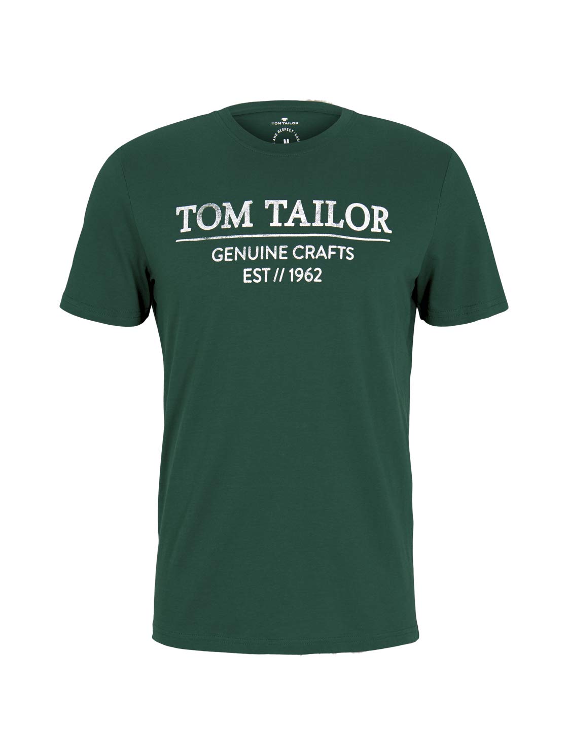 TOM TAILOR Men's T-Shirt with Logo Printed in Organic Cotton