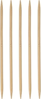 HARFINGTON Bamboo Knitting Needles US 7 (4.5mm) Double Pointed 6" 5pcs | 15cm Long, Straight, Carbonized Bamboo, for Handmade Creative DIY Knitting Craft Yarn Projects