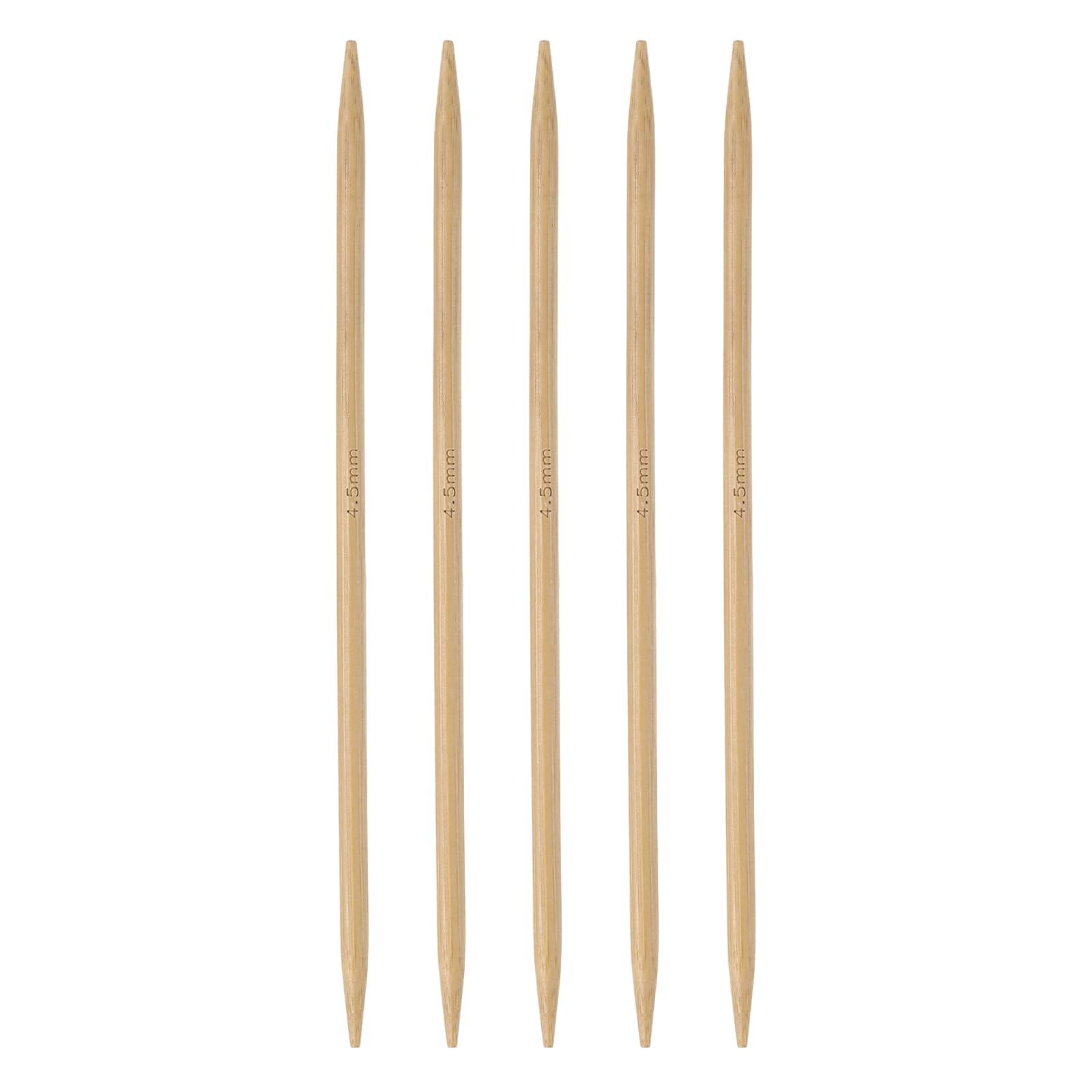 HARFINGTON Bamboo Knitting Needles US 7 (4.5mm) Double Pointed 6" 5pcs | 15cm Lo