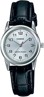 Casio LTP-V001L-7 Women's Analogue Quartz Watch with Leather Strap, Brown/Silver, Classic, Elegant
