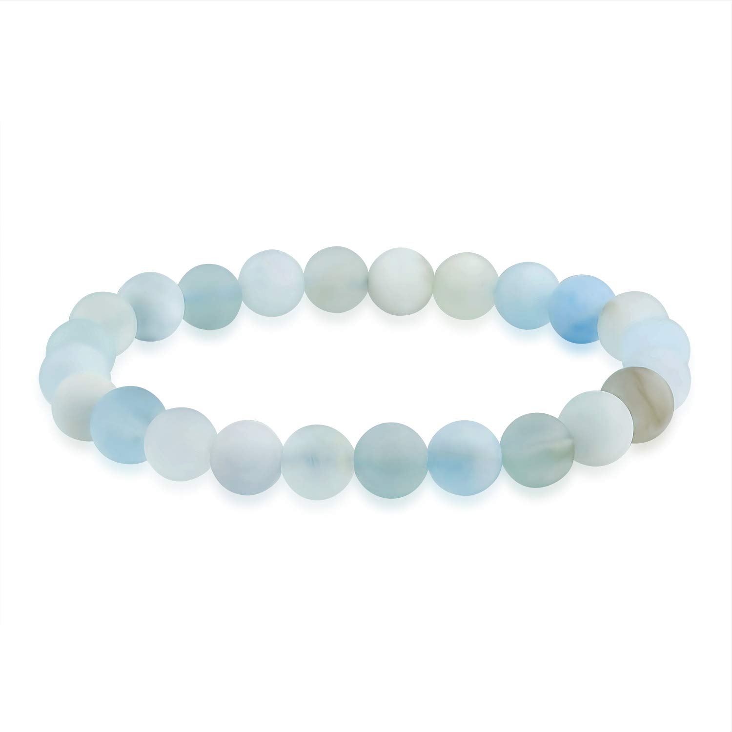 Natural Multi Color Gemstone 8MM Round Bead Stackable Stretch Bracelet
