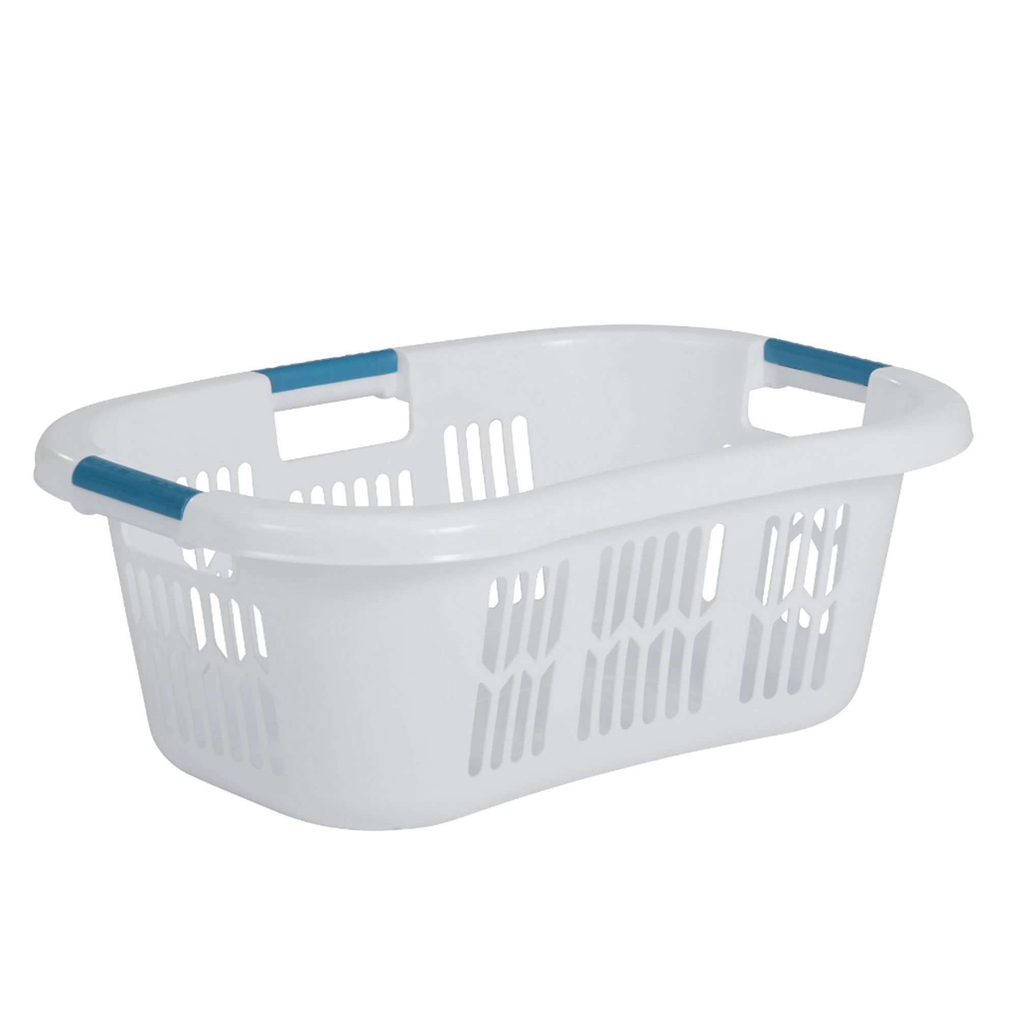 Rubbermaid Laundry Basket XL Hip-Hugger Basket 2.1-Bushel White Laundry Storage/