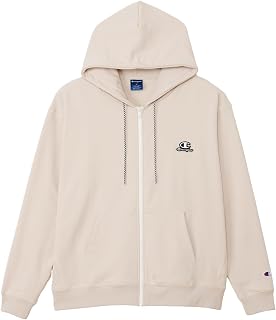 Champion C3-CS114 Men's Sweatshirt, Long Sleeve, Stretch, Quick Drying, Relax Fit, One Point Logo, TECH WEAVE(R) Terry Zip Hooded Sweatshirt