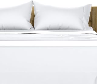 TEXAS LINEN CO. 100% Egyptian Cotton Sheets Queen Size - 1500 Series High Thread Count Queen Bed Sheets Set (4 PC, White), 17" Deep Pocket Luxury Hotel Bedding Set - Couture Comfortin' Collection