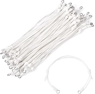 20 Pieces Korean Waxed Polyester Cord Bracelets Adjustable with Jump Rings for Friendship Bracelets Jewelry Making Craft Supplies White 23.5cm