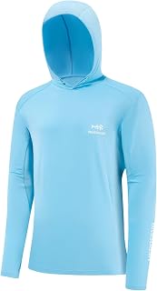 Bassdash Men UPF 50+ Drawstring Fishing Hoodie Shirts UV Sun Protection Long Sleeve Hiking Outdoor Hooded Shirts FS33M