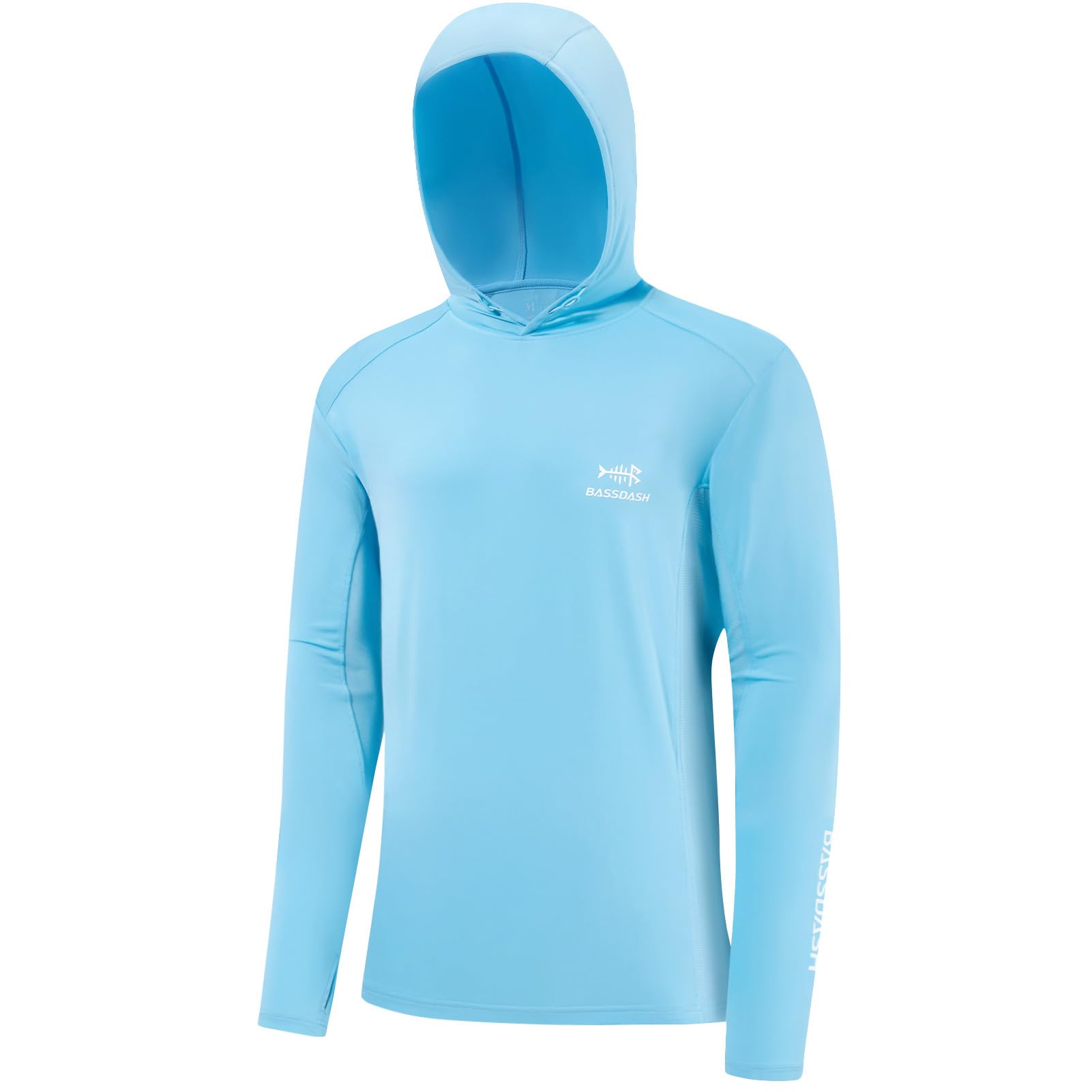 Bassdash Men UPF 50+ Drawstring Fishing Hoodie Shirts UV Sun Protection Long Sle
