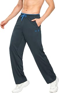 YuKaiChen Men's Jogging Bottoms Straight Leg Tracksuit Bottoms Open Hem Loose Fit Lightweight Quick Dry Jogging Pants