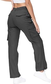 Gopune Women's Hiking Cargo Pants Lightweight Outdoor Travel Work Casual Cotton Pants with 7 Pockets