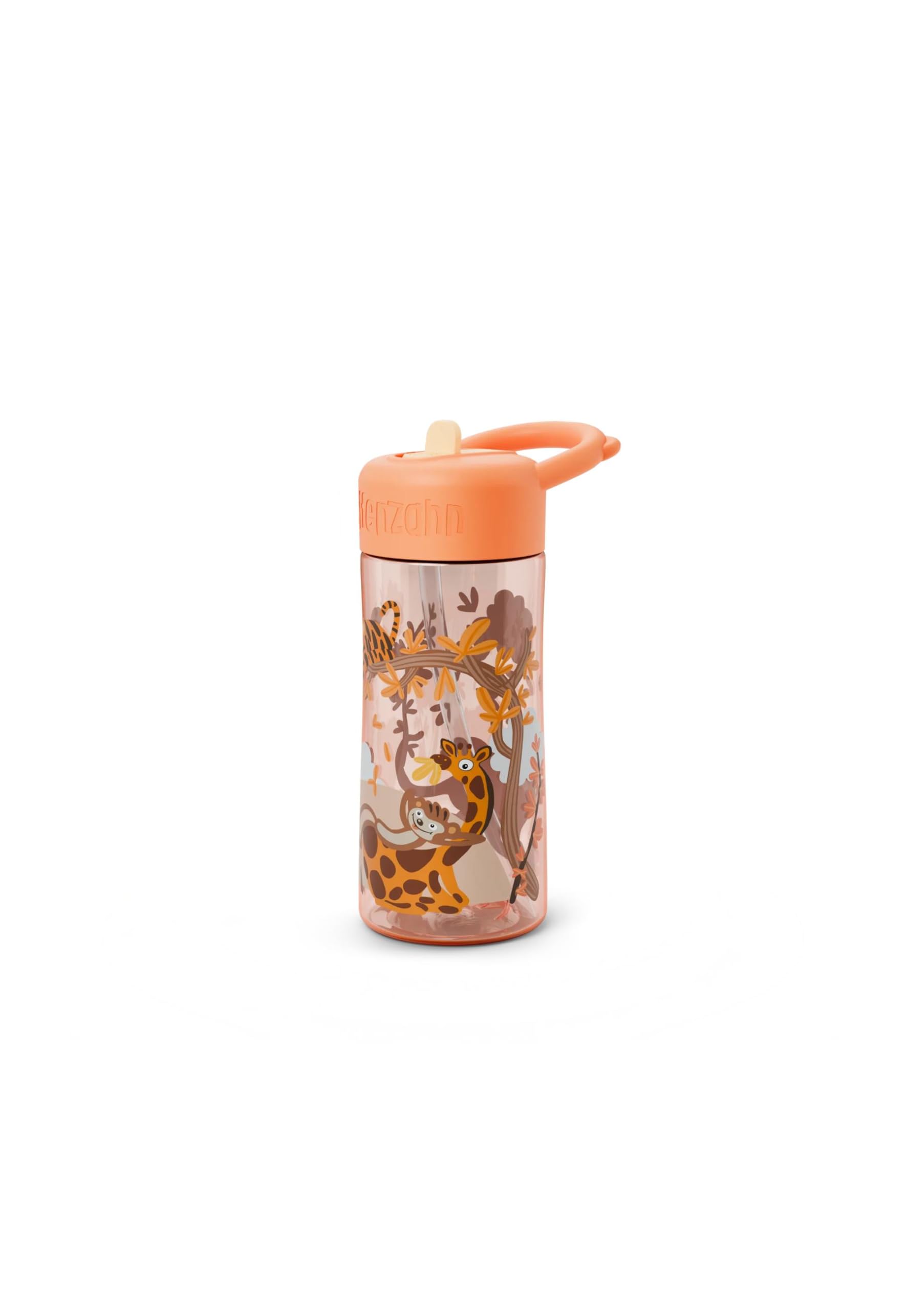 Affenzahn Plastic Drinking Bottle with Colourful Motif, Reusable, Dishwasher Saf