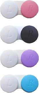 Smanzu 4 Pack Contact lens case Contact Lens Soak Storage Box, Mixed Colors | Compact Contact Lens Holder Container Kit, Easy to Carry for Travel, Daily Home Use