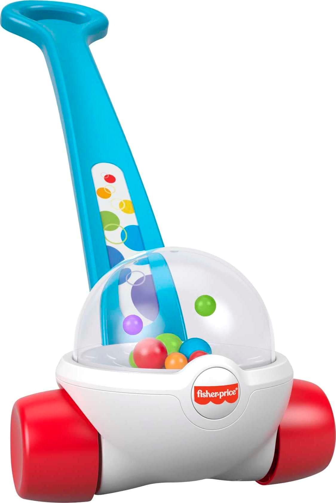 Fisher-Price Corn Popper, Blue Push-Along Toy | Baby & Toddler Toy with Ball-Pop