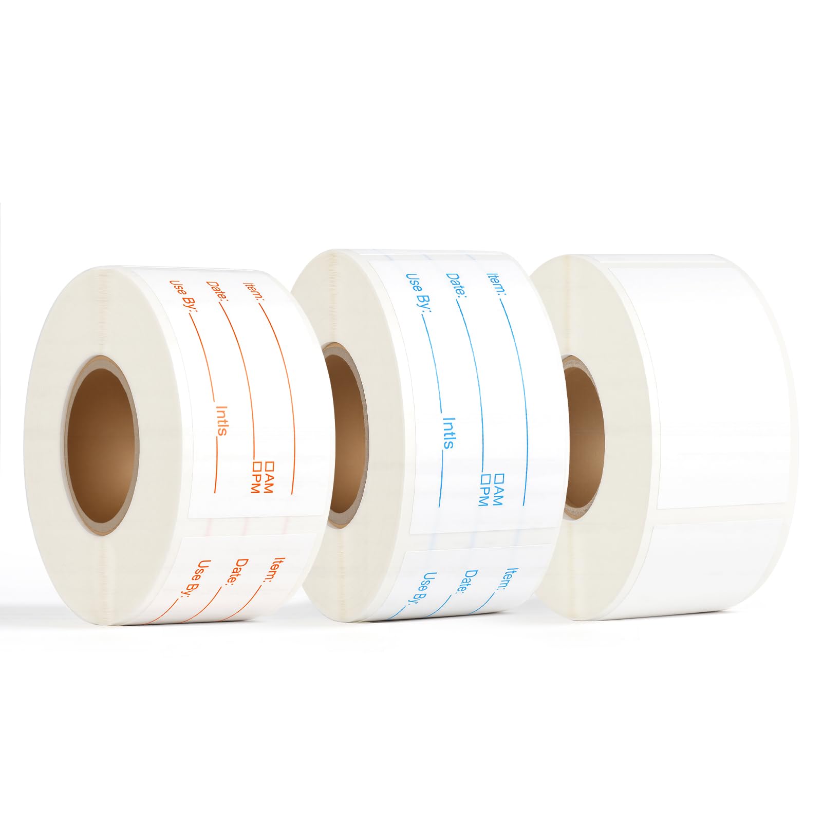 3 Rolls Food Labels, 1” x 2” Labels for Food Containers, Self-Adhesive Removable